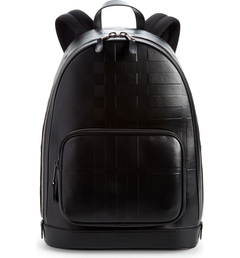 Burberry Rocco Leather Backpack, Main, color, BLACK