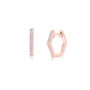 Rose Gold 1/10ctw Diamond Pave Hexagon Hoop Earrings