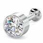 3.5mm Diamond Bezel-Set 14k Gold Labret Tragus Cartilage Flat Back Earring