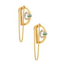 Demarson Mini Dema Earrings in 12k Shiny Gold &amp; Crystals | REVOLVE