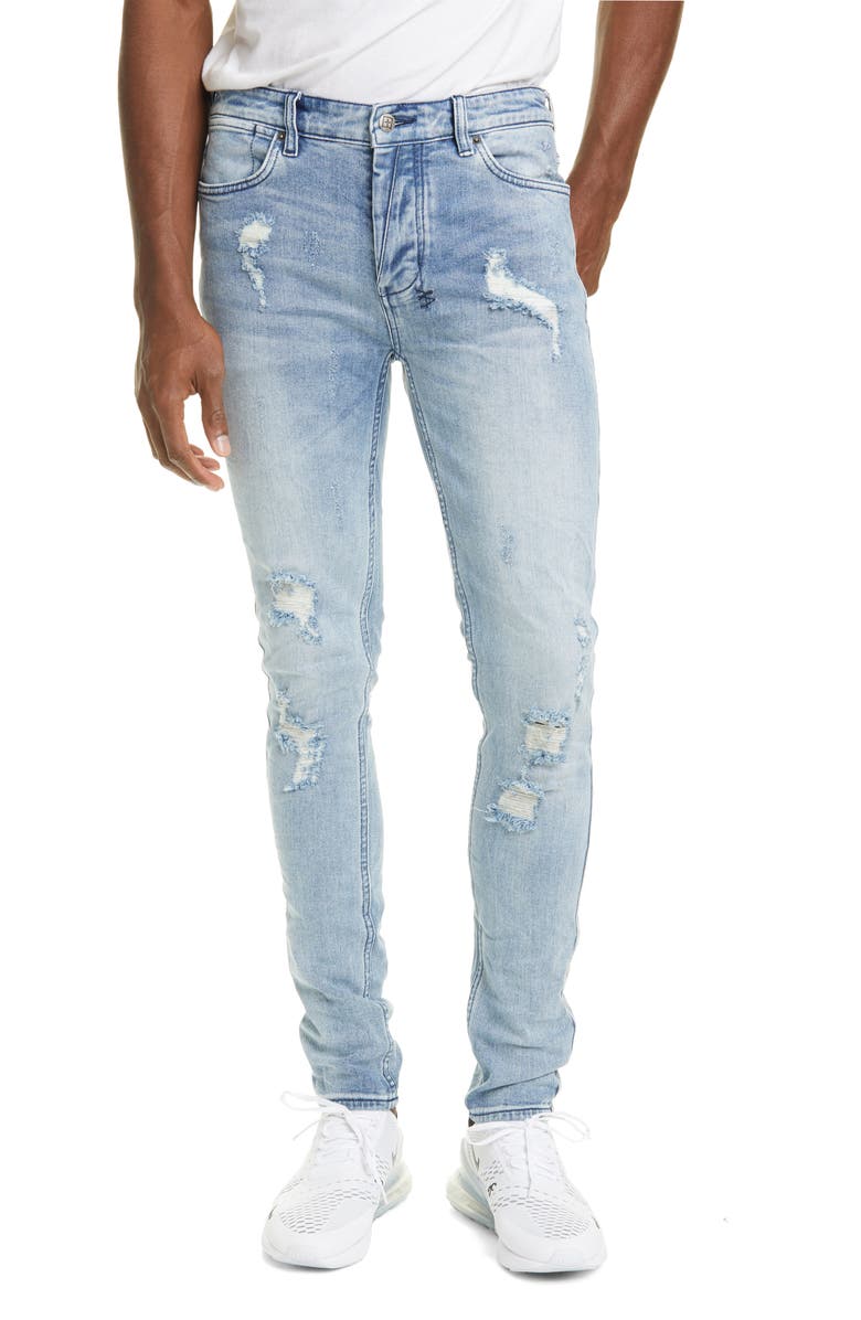 Ksubi Van Winkle Krow Skinny Jeans, Main, color, DENIM