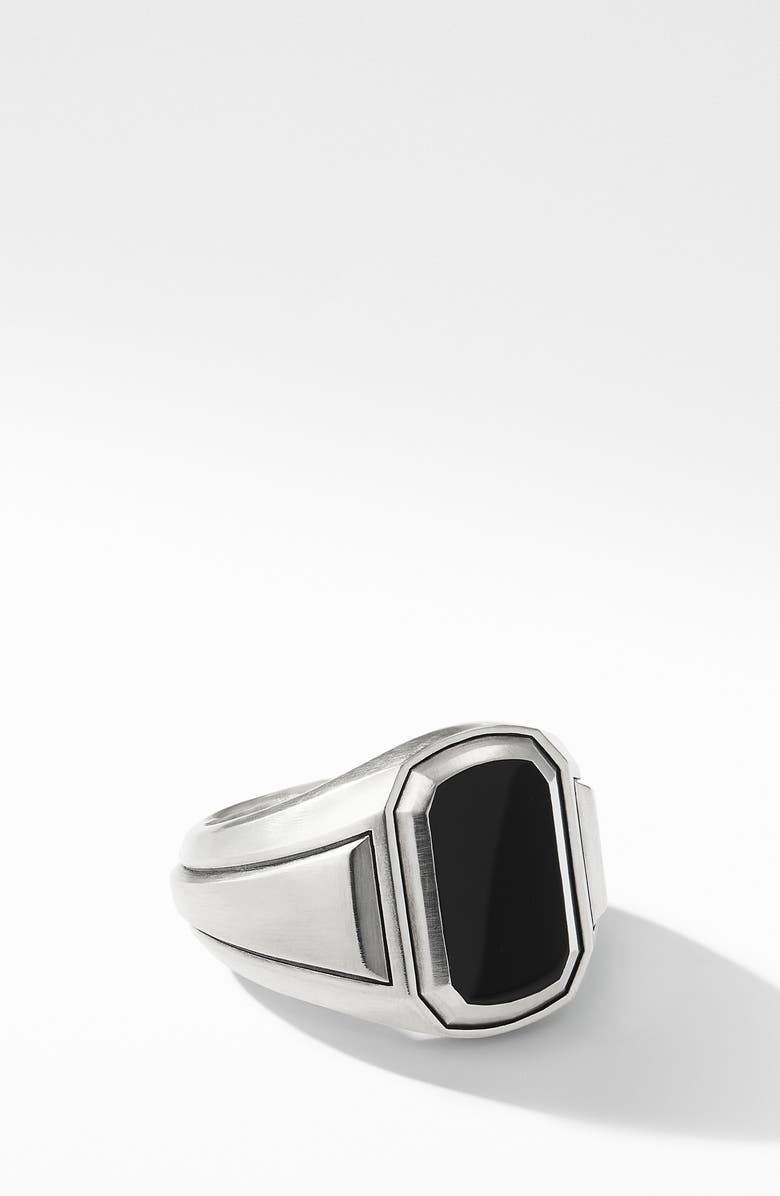 David Yurman Deco Signet Ring with Black Onyx, Main, color, BLACK ONYX