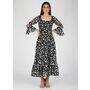 Black White Lace Bias Cut D...