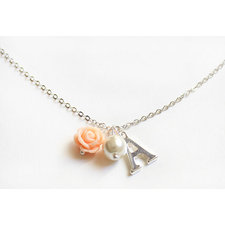 Personalized flower girl necklace, flower girl gift, wedding gift, bridal party gift, flower girl necklace, childrens necklace