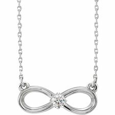 14K White 1/10 CT Diamond Infinity-Inspired 16-18 Necklace