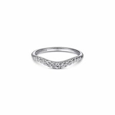 Gabriel Bridal Curved 14K White Gold French Pavé Diamond Wedding Band 110-02877