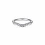 Gabriel Bridal Curved 14K White Gold French Pavé Diamond Wedding Band 110-02877