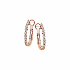 Simon G 18K Rose Gold Elongated Bubble Hoop Earrings 150-02432