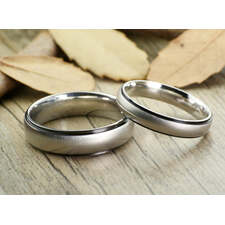 Black Any US UK Size Handmade Groom&amp;Bride His and Her Wedding Engagement Anniversary Titanium Couple Rings Set Court Shape - jringstudio