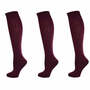 Classic Flat Knit Combed Cotton Knee High Socks 3 pair pack