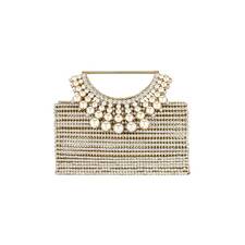Rhea Crystal Clutch in Gold 