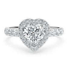 Forever Heart Diamond Halo Engagement Ring (Halo)