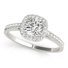 Halo Style Cushion Diamond Engagement Ring