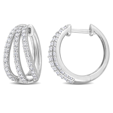 Created Moissanite 9.4 Mm Hoop Earrings in Sterling Silver