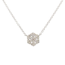 Gabriel &amp; Co 31 Round Diamond "Snowflake" Necklace