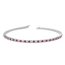 Gold / Platinum Round Cut Ruby and Diamond Bracelet AGBRL-1002