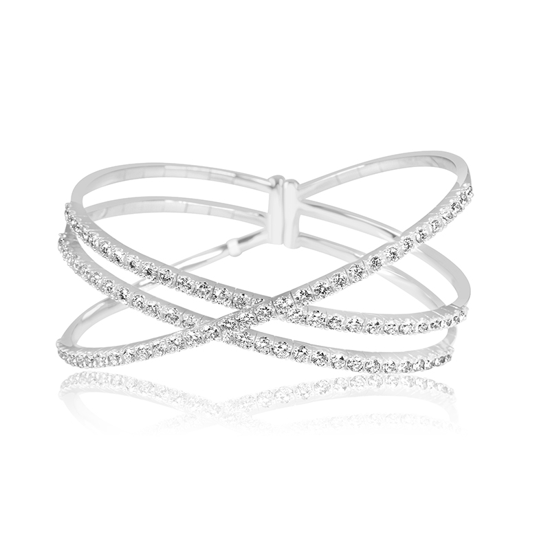 Diamond Crossover Bangle in...