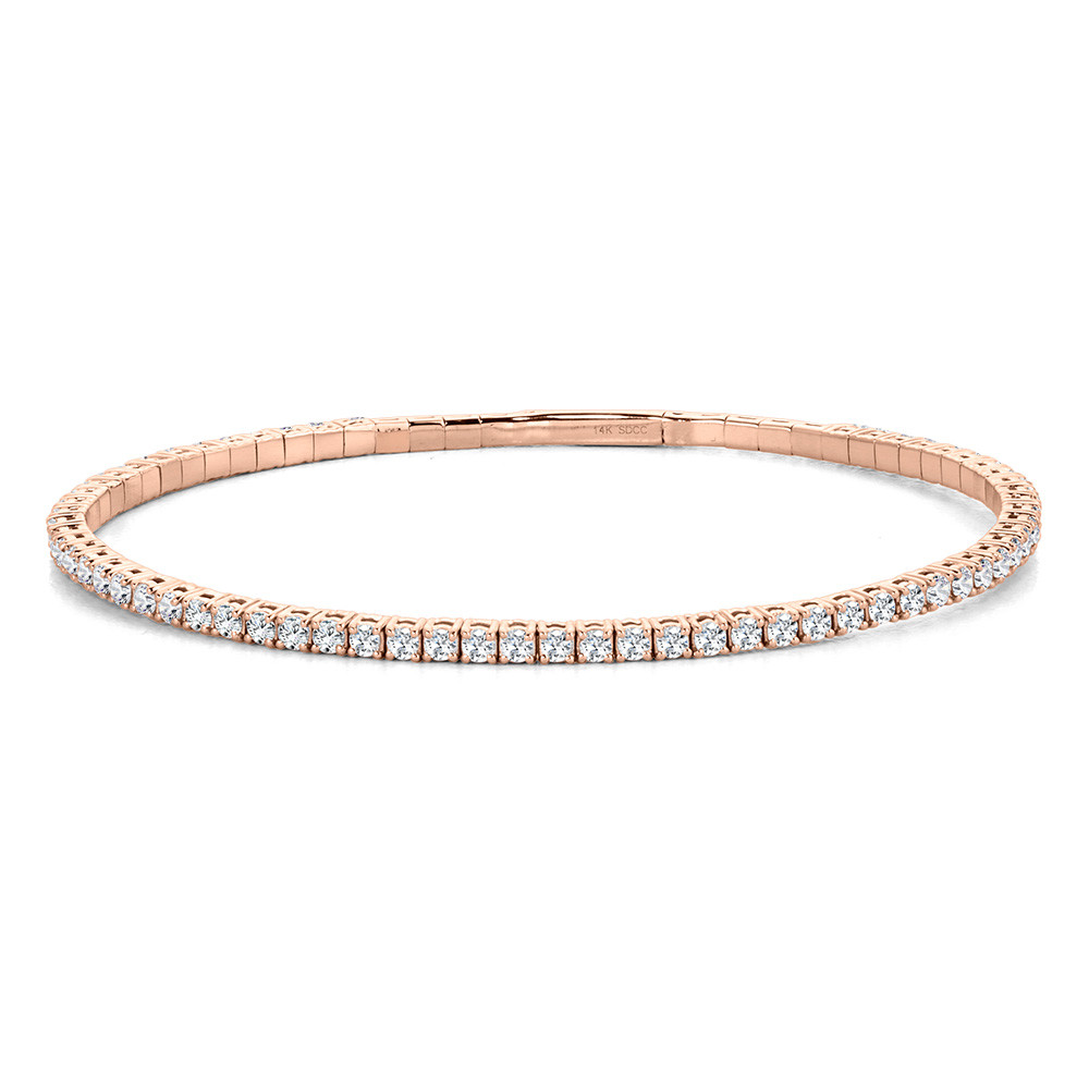 14k Rose Gold Flexible Bang...