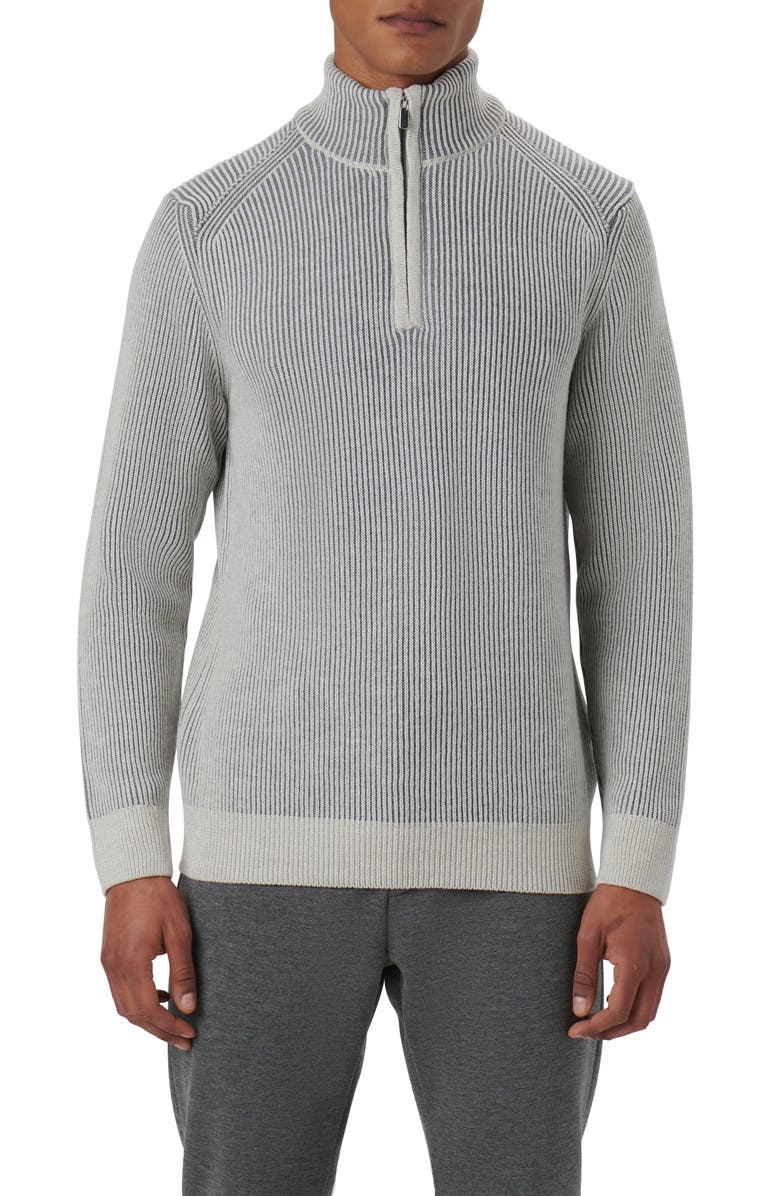 Quarter Zip Merino Wool Sweater, Main, color, STONE
