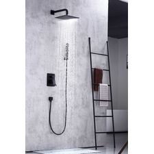 Single Handle Pressure Balance Shower System - BRÜDERMAIM Rëgen- Matte Black - Lead Free Brass - cUPC Certified - Ceramic Cartridge.