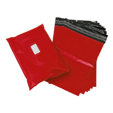 100 x Strong Red Postage Poly Mailing Bags 6" x 9" - 165x230mm