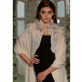 Chamonix - Beige Cashmere Scarf with a Beige Feather and Beige Satin Leaf Collar and Appliques - Maneesha Ruia
