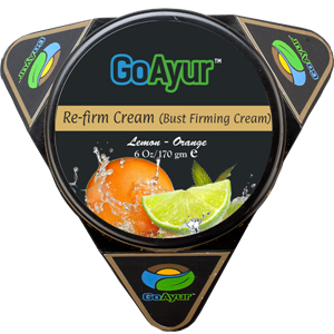 GoAyur Lemon Orange Ayurvedic Bust Firming Cream Herbal Re-Firm Cream Natural Lift, Tightening & Anti-Sagging Breast Cream, Paraben Free, 100% Herbal Actives, Natural Fragrance, 6 oz 