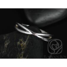 Ready to Ship PLAIN Skinny Lima 14kt Solid White Gold Infinity Wedding Band