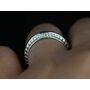 Ready to Ship Alexis 14kt White Gold Vintage Engraved Leaves Wide Knife Edge ALMOST Eternity Ring