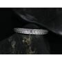 Ready to Ship Gilda 14kt White Gold Vintage Engraved Leaves True Thin Knife Edge ALMOST Eternity Ring