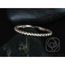 Ready to Ship 14kt Rose Gold Petite Buddha Beads Plain Wedding Band