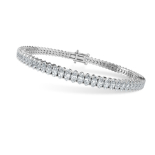 8.00 Ct Oval Diamond Tennis Bracelet, 18K White Gold