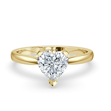 Tapered Band Heart Solitaire Ring