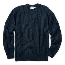 Wellen Seawool Fisherman Crewneck Sweater - Navy | Fisherman Sweaters | Huckberry