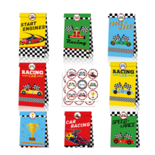 Racing car bag with sticker