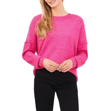CeCe Rhinestone Embellished Crewneck Sweater, Main, color, PARADOX PINK