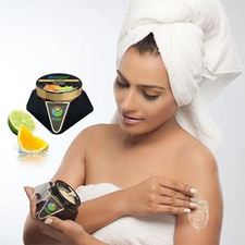 GoAyur Ayurvedic Body Scrub, Natural Exfoliating & Herbal Body Scrub,100% Natural Fragrance, Lemon Orange, 6 oz