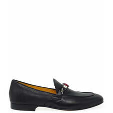 Madison Maison Black Leather Jeweled Loafer - MADISON MAISON