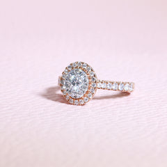 Rose Gold Oval Frame Diamon...