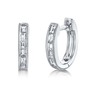0.33Ct 14K White Gold Diamond Baguette Huggie Earrings