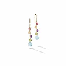 Paradise Gold Blue Topaz Medium Drop Earrings