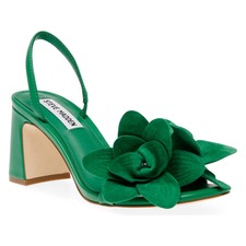 Steve Madden Farrie Flower Slingback Sandal, Main, color, GREEN SUEDE