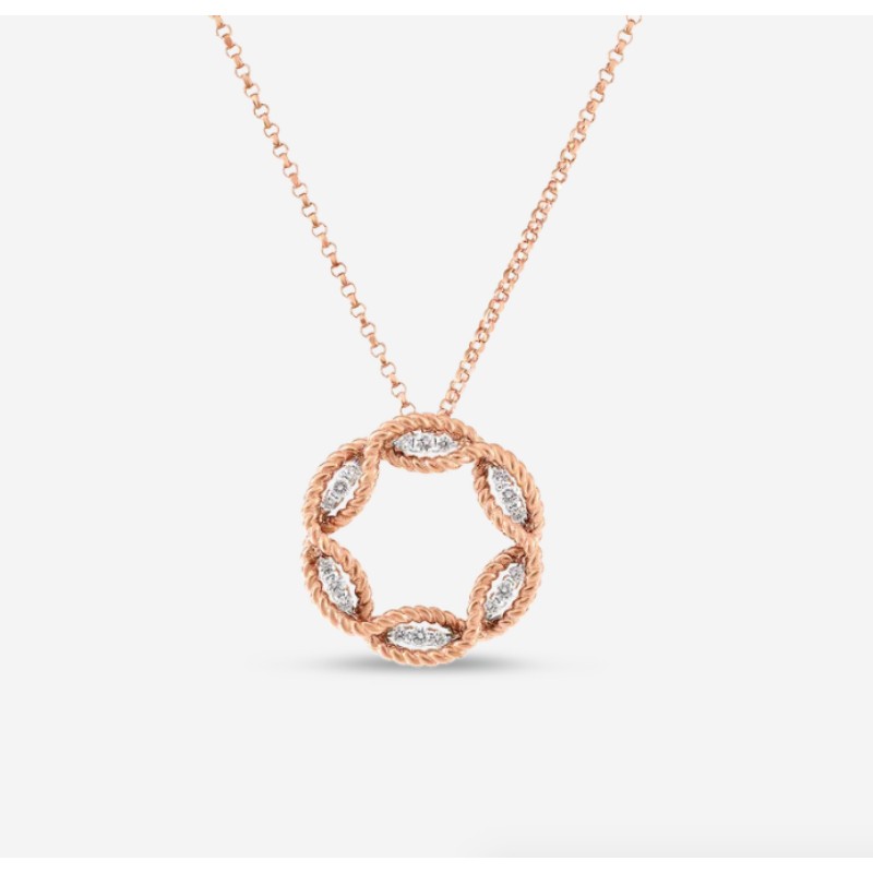 Barocco Diamond Circle Pendant