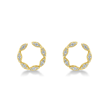 HEARTS ON FIRE Yellow Gold 2/5ctw Diamond Marquis Wrap Earrings Small 