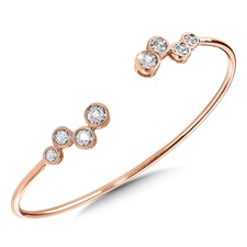 Rose Gold 1/2ctw Diamond Bezel-set Flex Bangle Bracelet