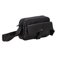 BOSS Ray Faux Leather Crossbody Bag, Main, color, BLACK