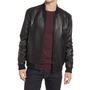 Nordstrom Leather Bomber Jacket, Main, color, BLACK