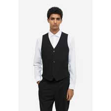 Slim Fit Suit Vest - Black - Men 