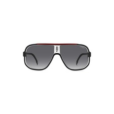 Carrera Eyewear 63mm Oversize Rectangular Navigator Sunglasses, Main, color, BLACK RED/ GREY SHADED