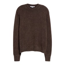 Acne Studios Acid Wash Organic Cotton Sweater, Main, color, COFFEE BROWN
